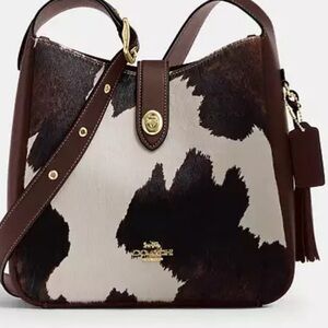 Coach Hadley Convertible Crossbody Bag With
Cow Print Purse Limited